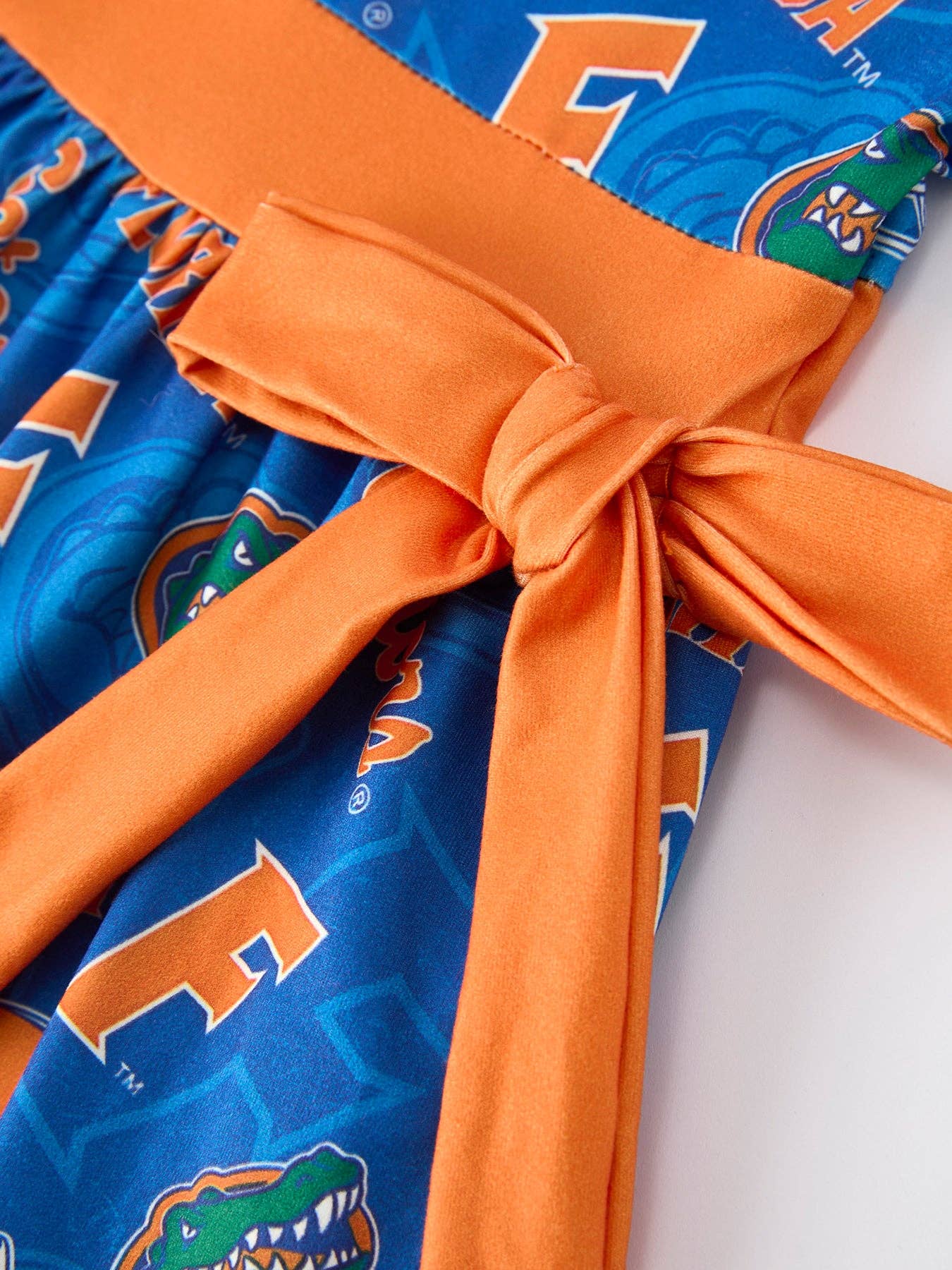 Blue and Orange Bow Sports Girls Dress