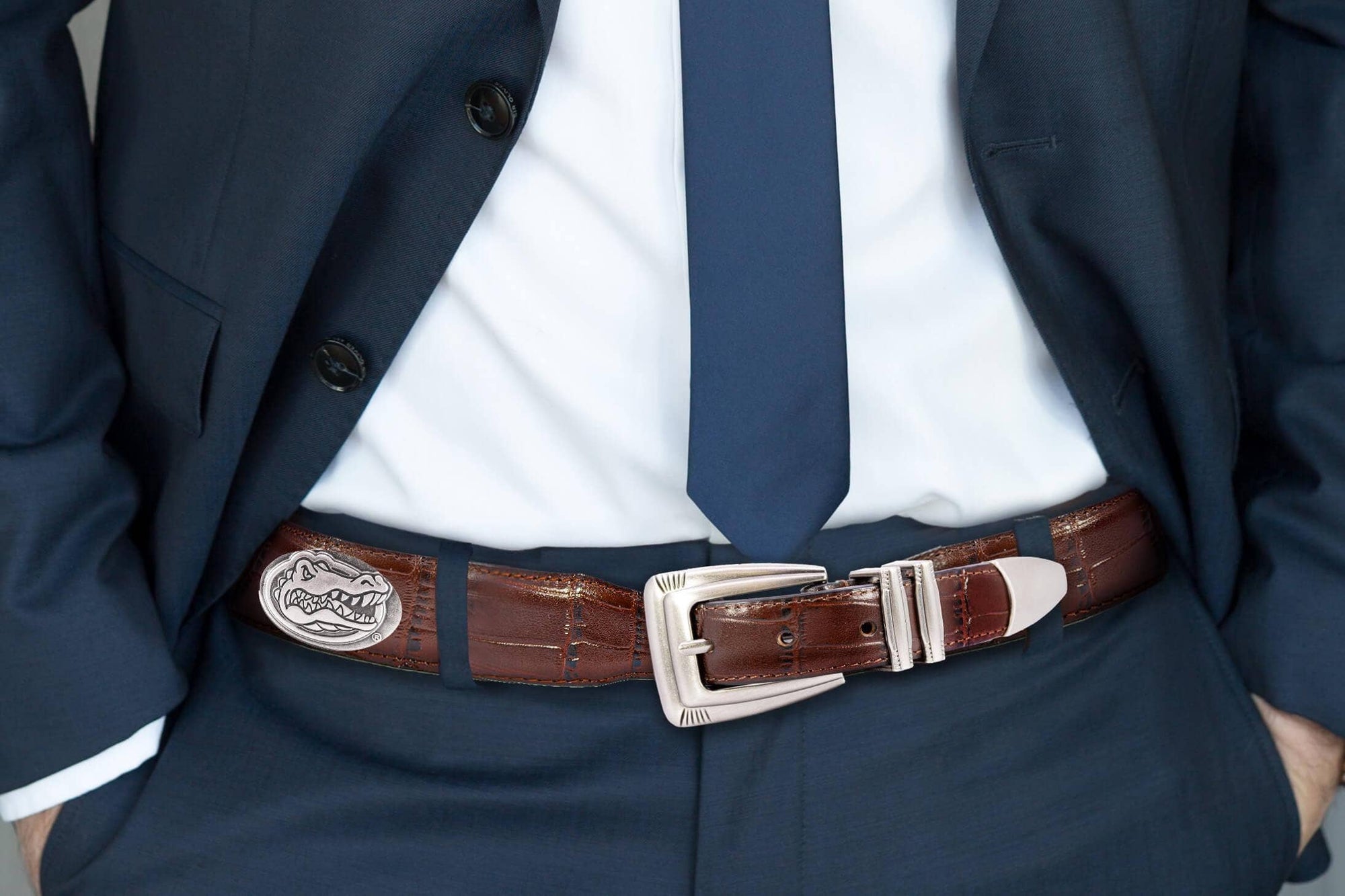 Florida Gators Men's Collegiate Croc Leather Belt.