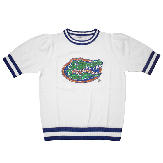Sequin Varsity Short Sleeve Sweater - Licensed NCAA