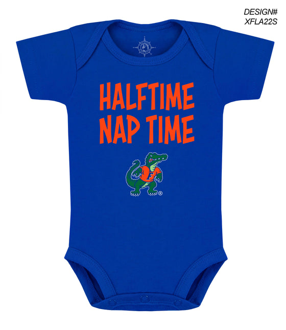 Florida Gators Infant Bodysuit: Screen-print : Royal / Halftime Nap Time / 0-3 Months