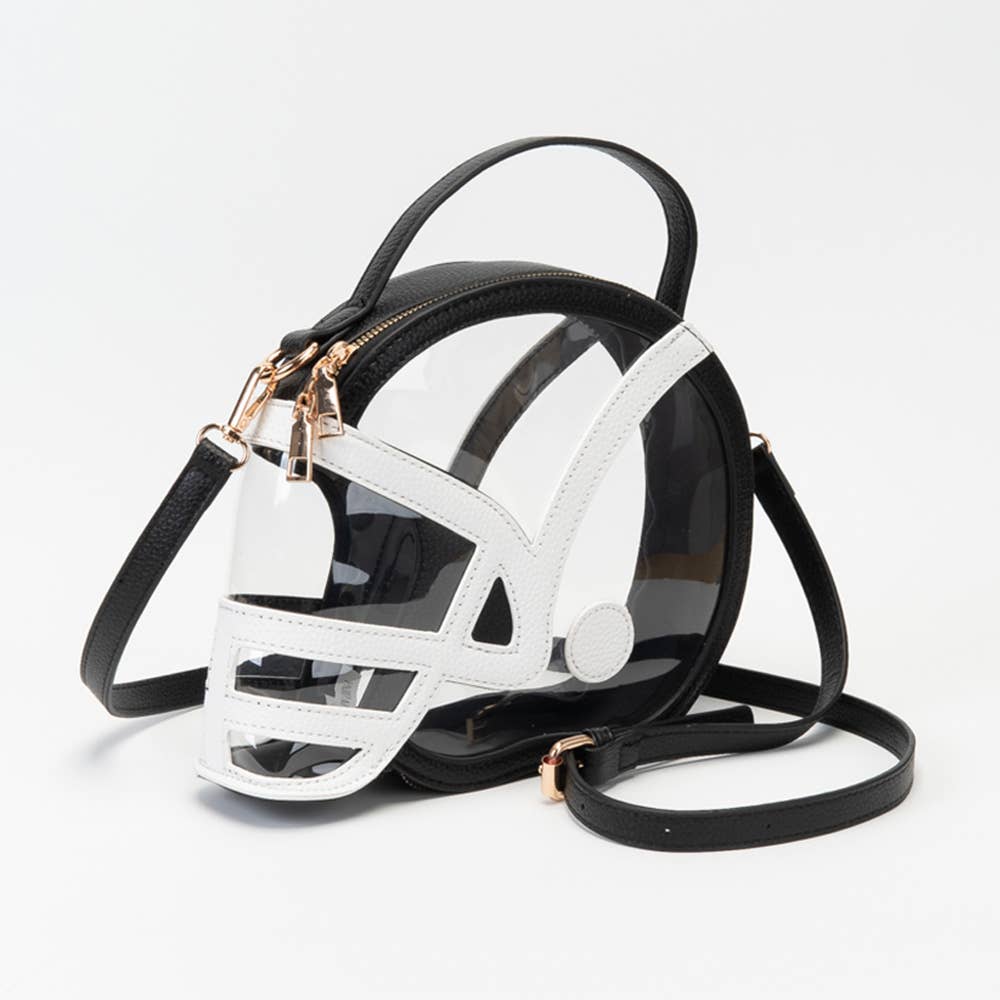 Transparent Gameday Football Helmet Shaped Crossbody Handbag