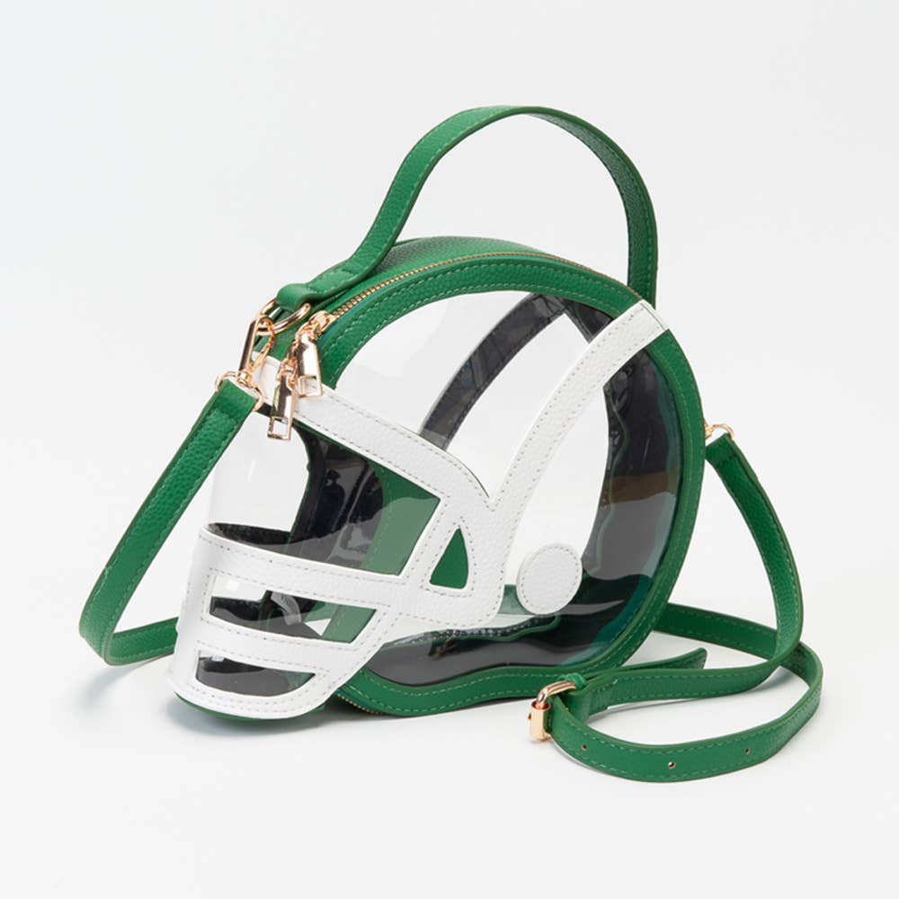 Transparent Gameday Football Helmet Shaped Crossbody Handbag