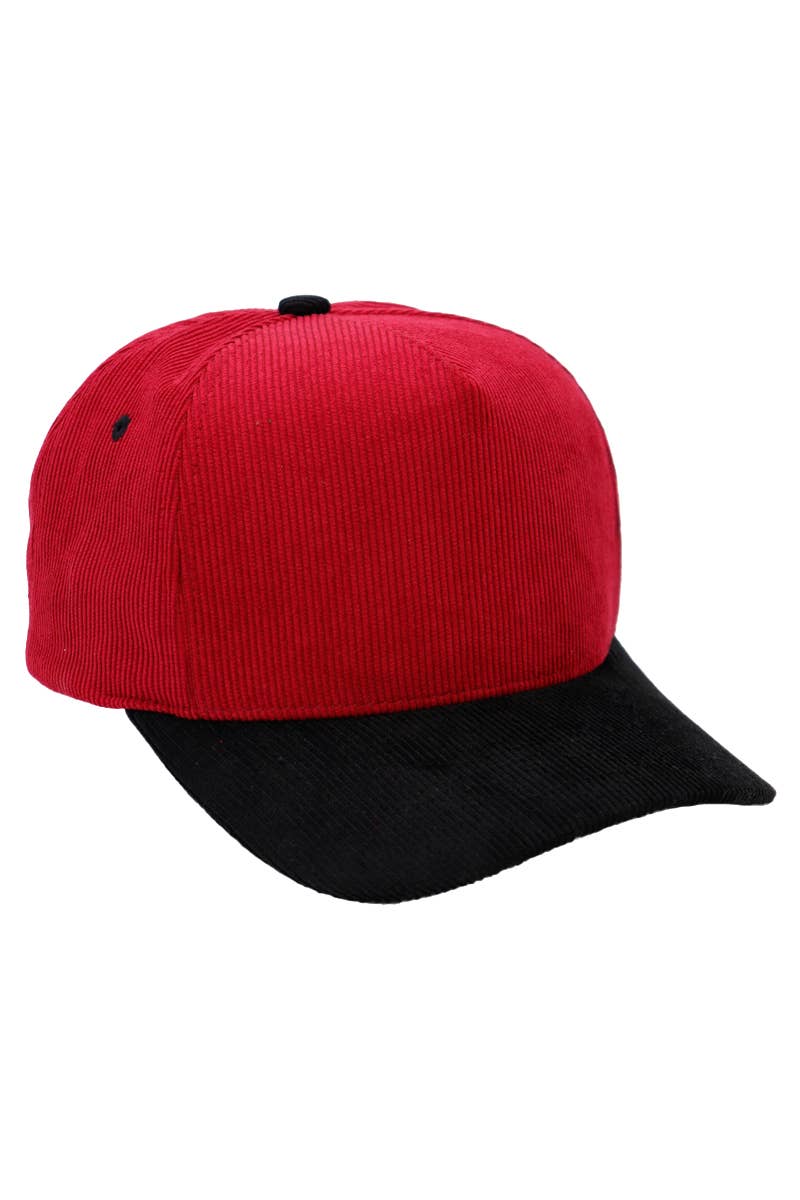 Premium Corduroy Two Tone Baseball Cap
