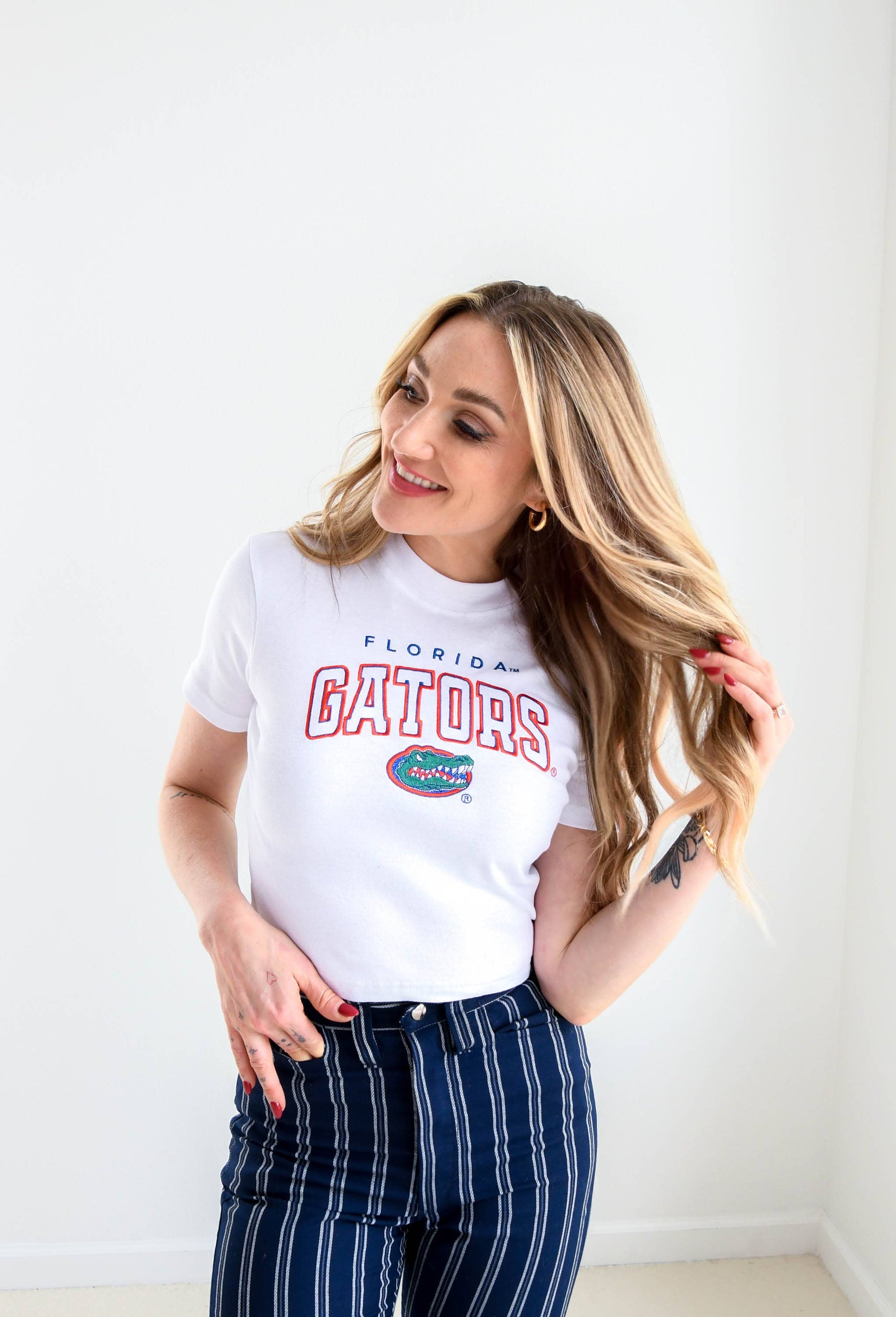 Florida Matthews Logo Baby Tee: WHITE / M
