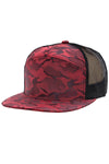 Camouflage Polyester Fabric 7 Panel Flat Bill Trucker Hat
