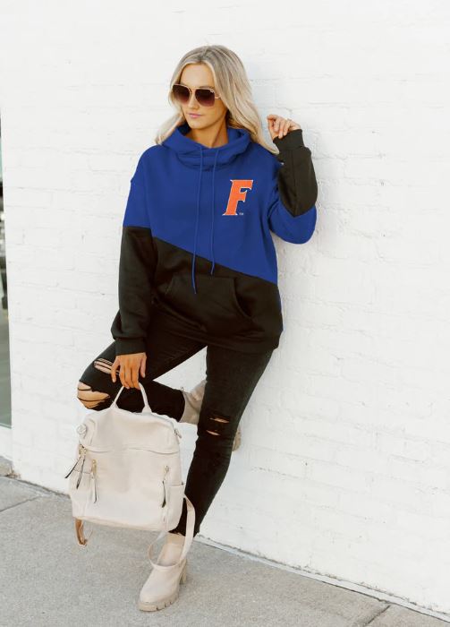 FLORIDA GATORS DIAGONAL BLOCK HOODED FLEECE PULLOVER