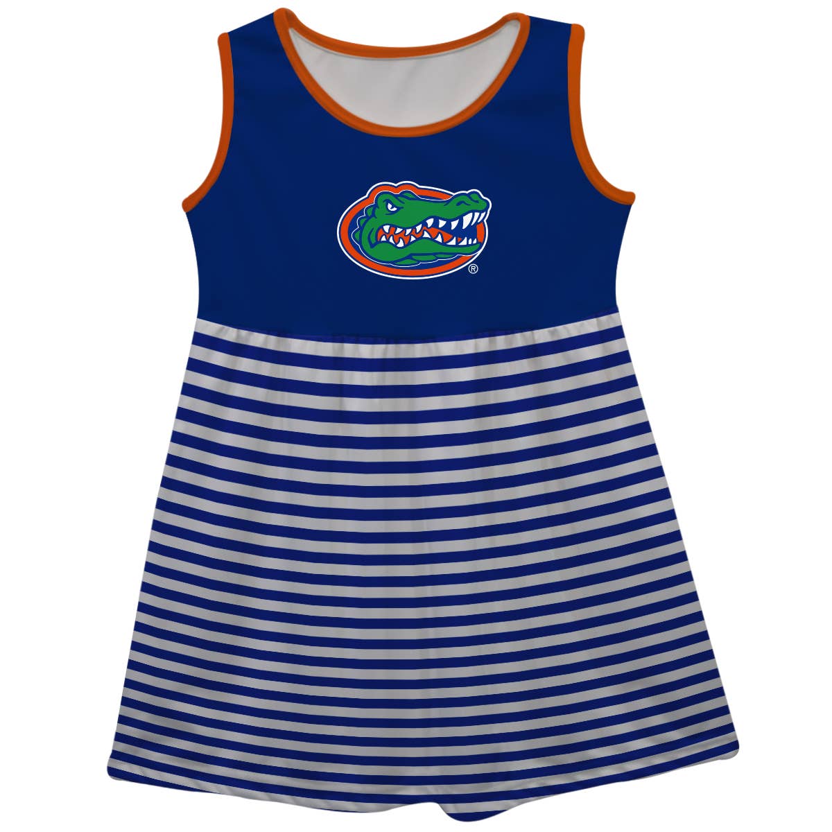 Florida Gators Tank Dress Solid Blue Logo Stripes on Skirt: 6M