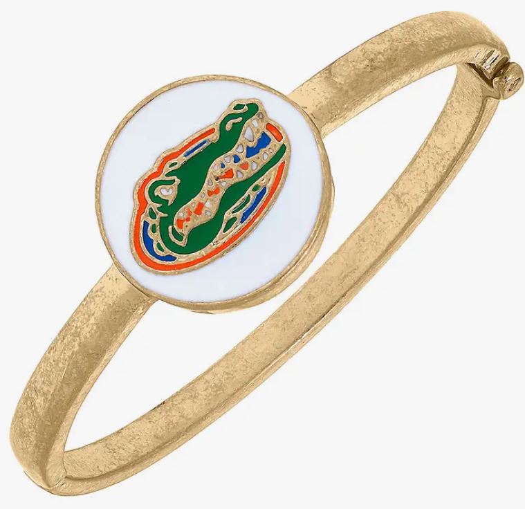 Florida Gators Enamel Disc Pendant Necklace in White