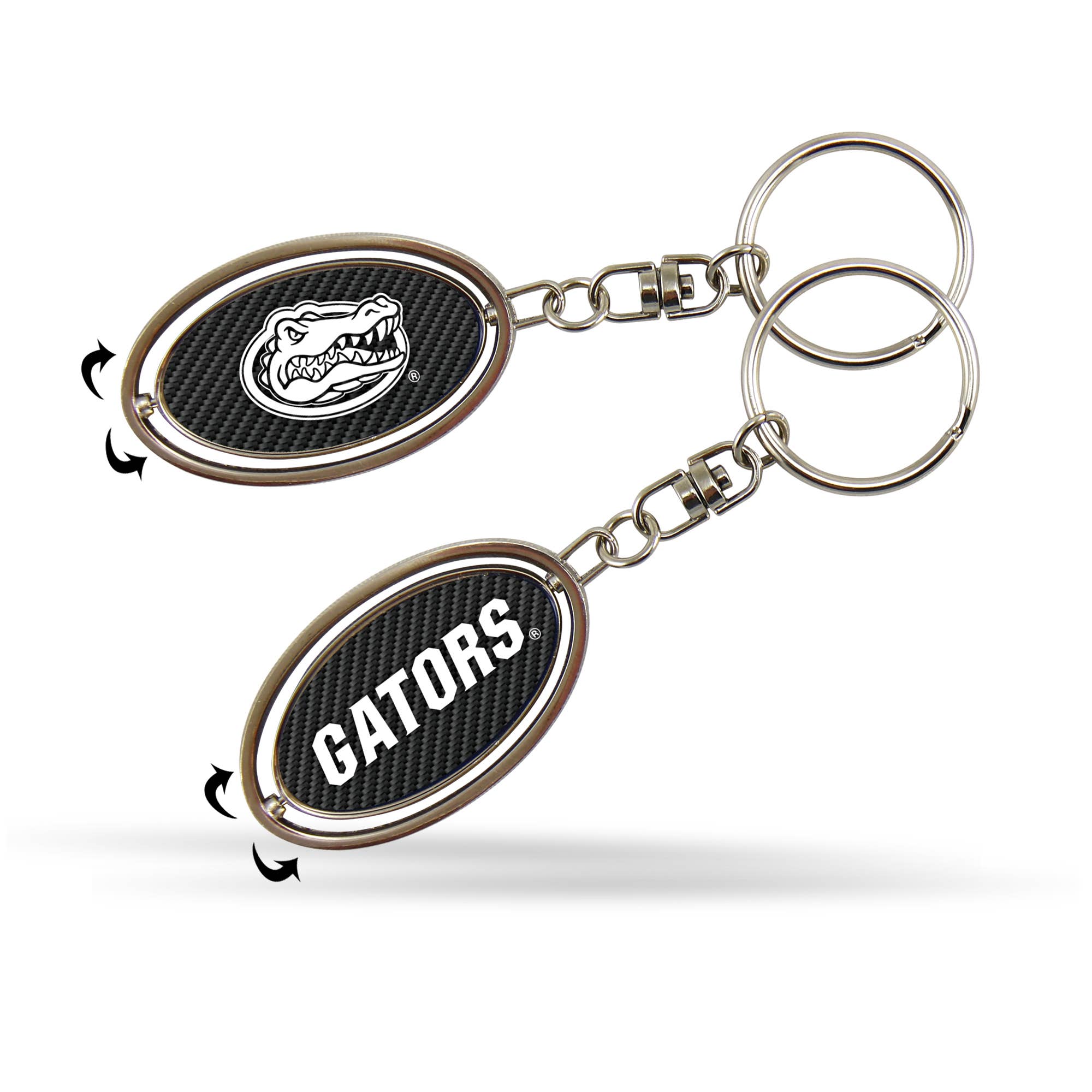 NCAA Florida Gators Carbon Fiber Metal Spinner Keychain