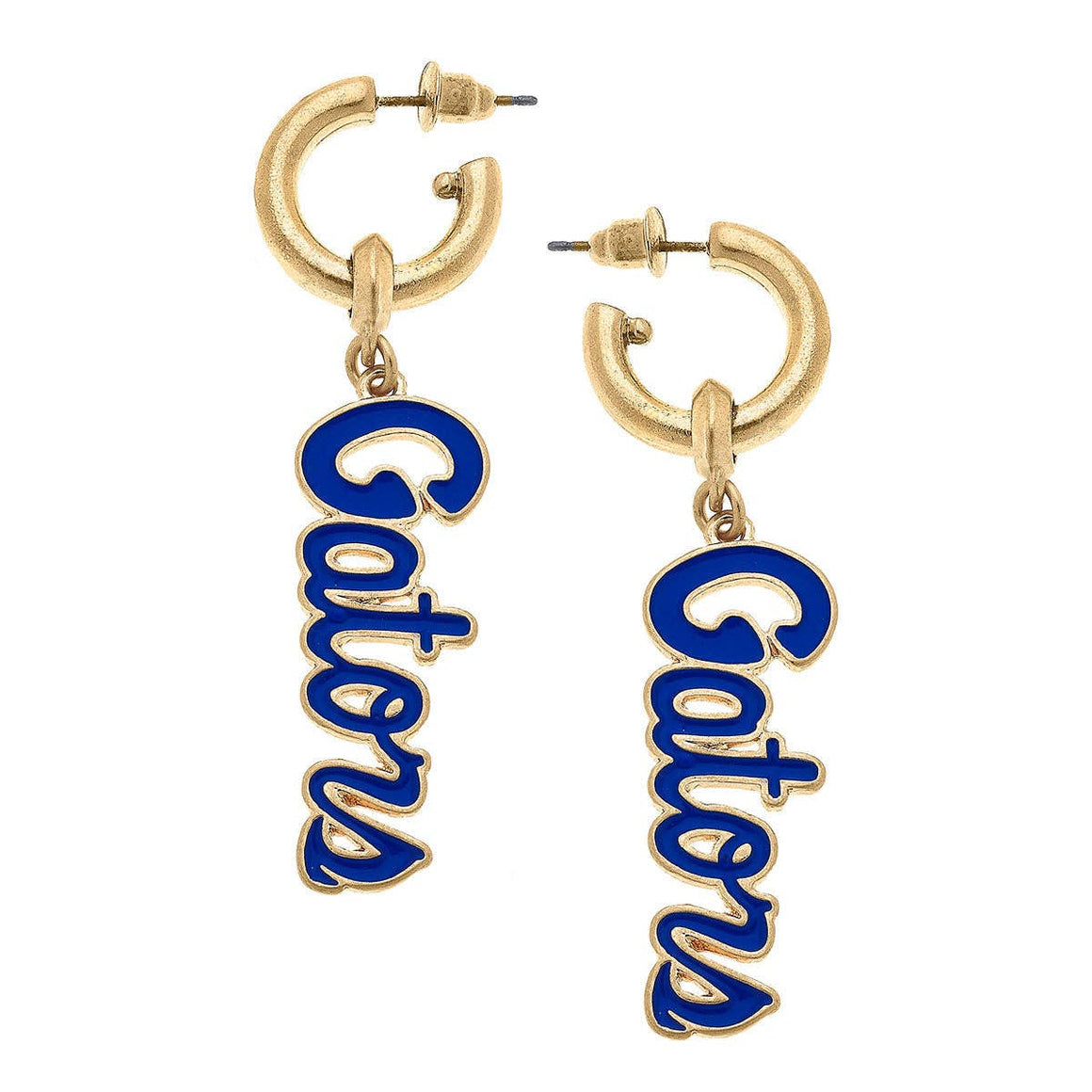 Florida Gators Enamel Drop Hoop Earrings in Blue