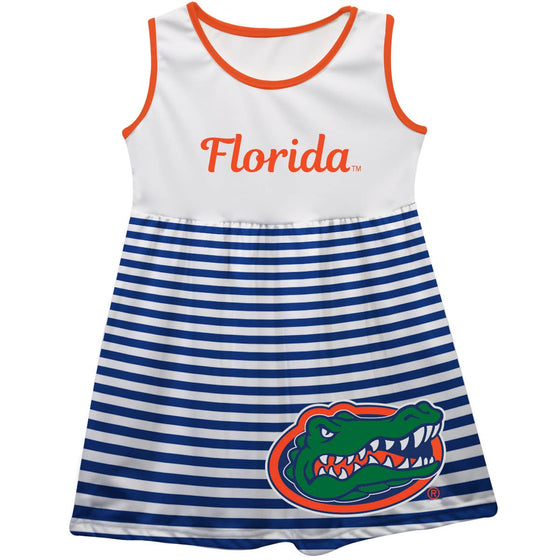 Florida Big Logo Blue & White Stripes Tank Dress