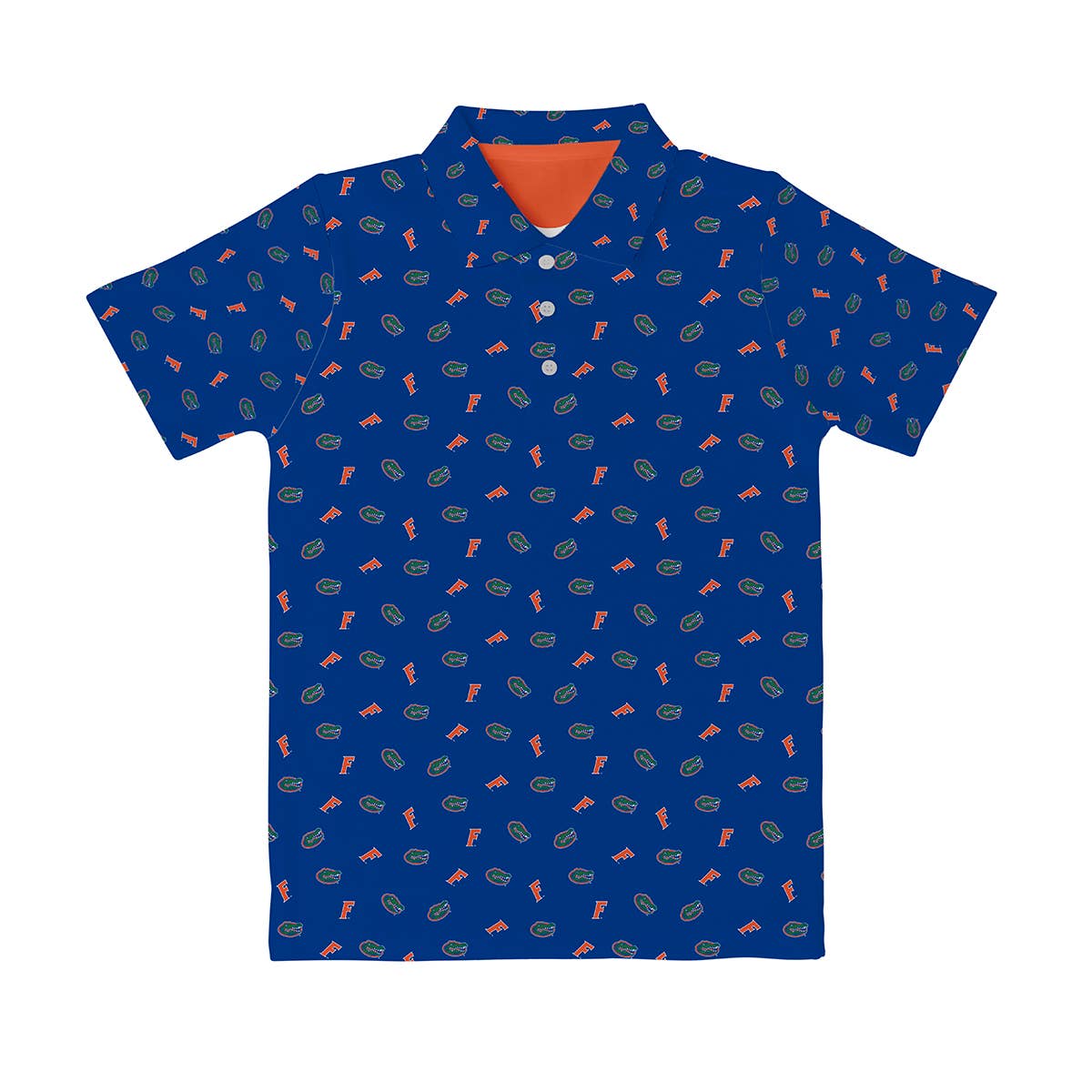 Florida Gators Repeat Logo Blue Short Sleeve Polo Shirt
