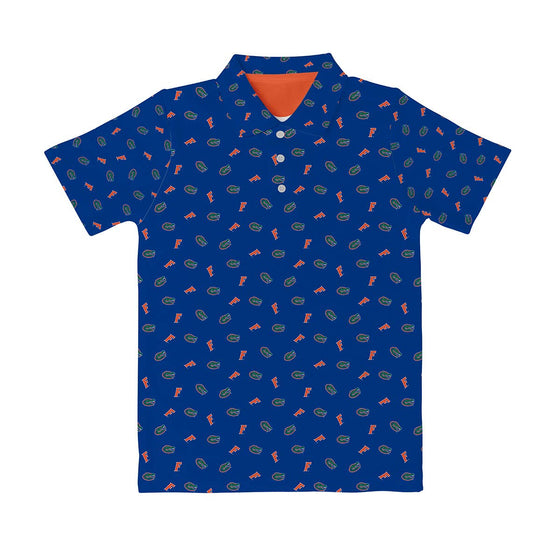 Florida Gators Repeat Logo Blue Short Sleeve Polo Shirt