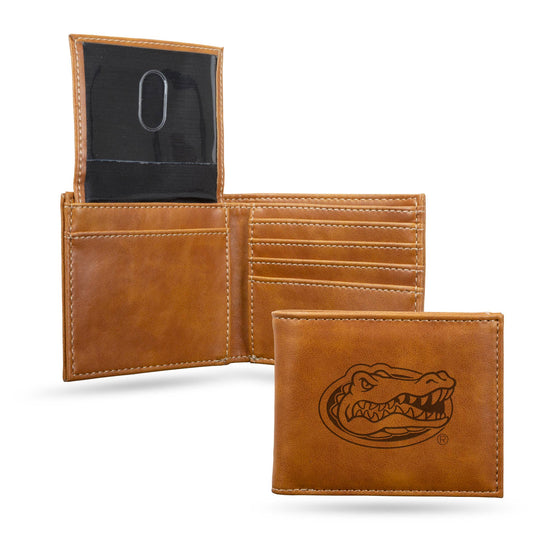 Florida Gators Laser Engraved Billfold Wallet, Brown