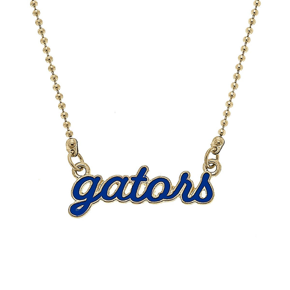 Florida Gators Enamel Script Necklace in Blue