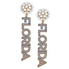 Florida Gators Pearl Cluster Dotted Enamel Drop Earrings in