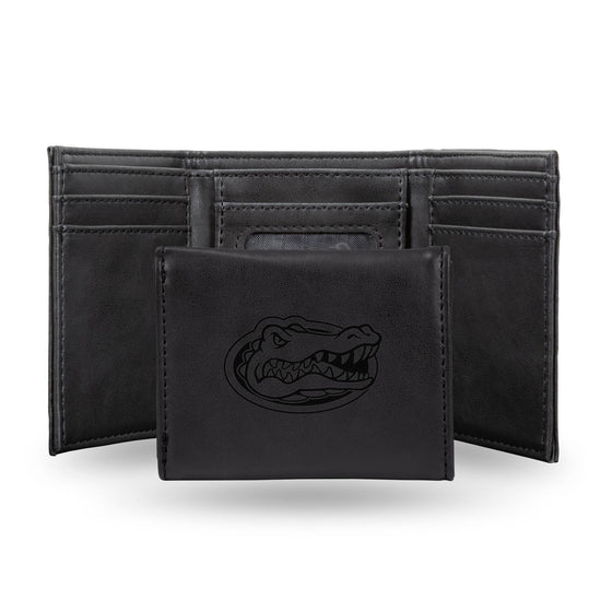 Florida Gators Laser Engraved Trifold Wallet, Black