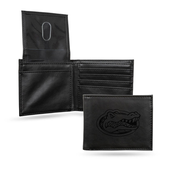 Florida Gators Laser Engraved Billfold Wallet, Black