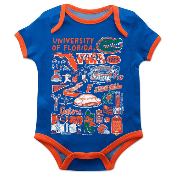 Florida Gators Hand Sketched Impressions Bodysuit: 18M / Blue