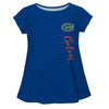 Florida Gators Blue Solid Short Sleeve Girls Laurie Top