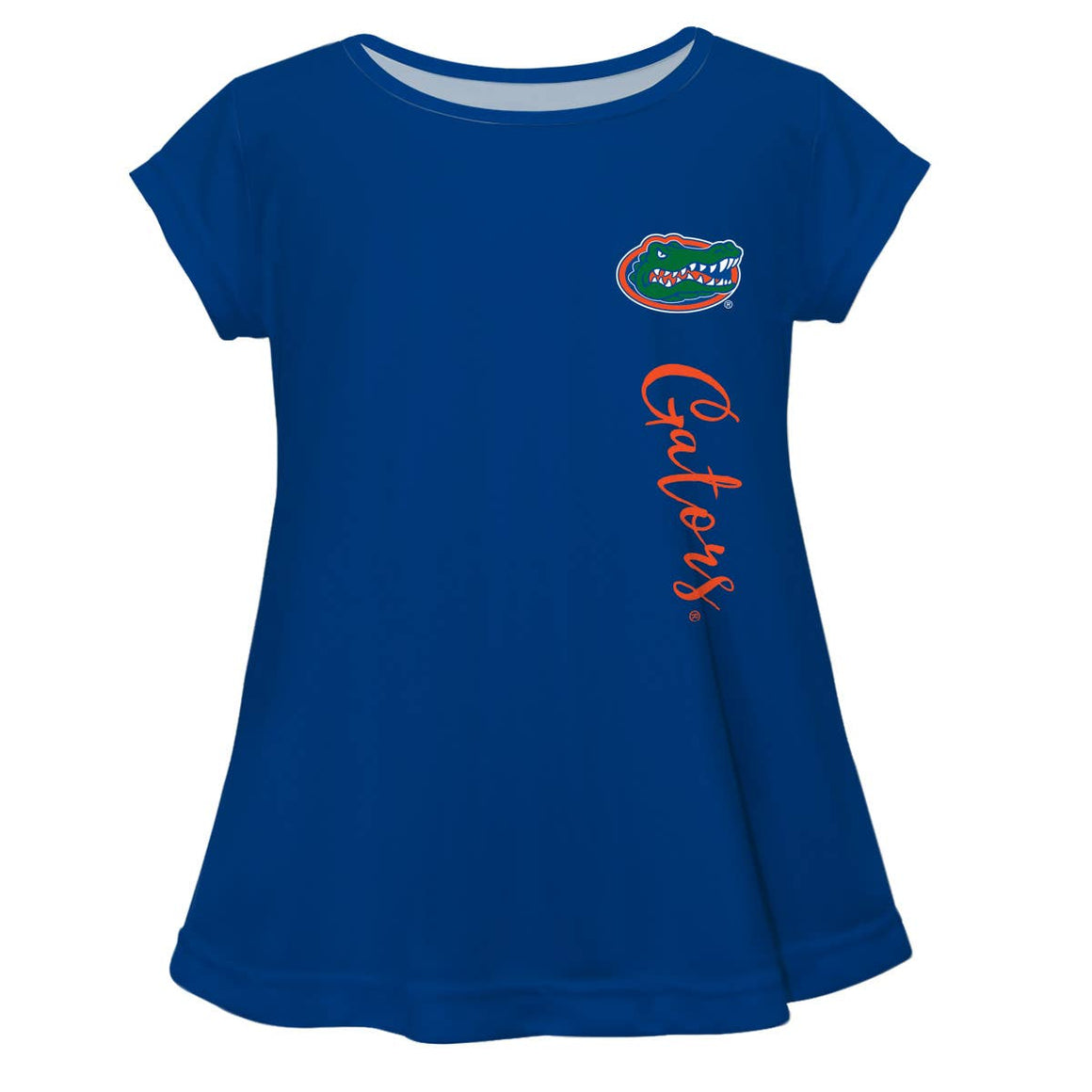 Florida Gators Blue Solid Short Sleeve Girls Laurie Top