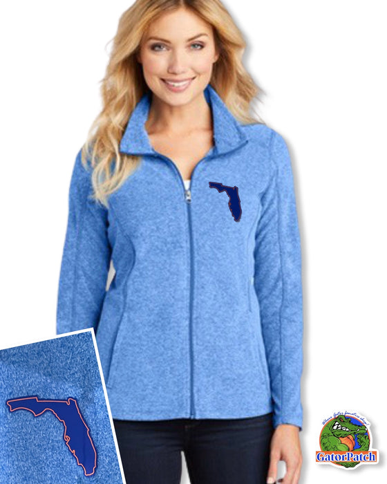 Ladies Florida Gator Heather Microfleece Full-Zip Jacket