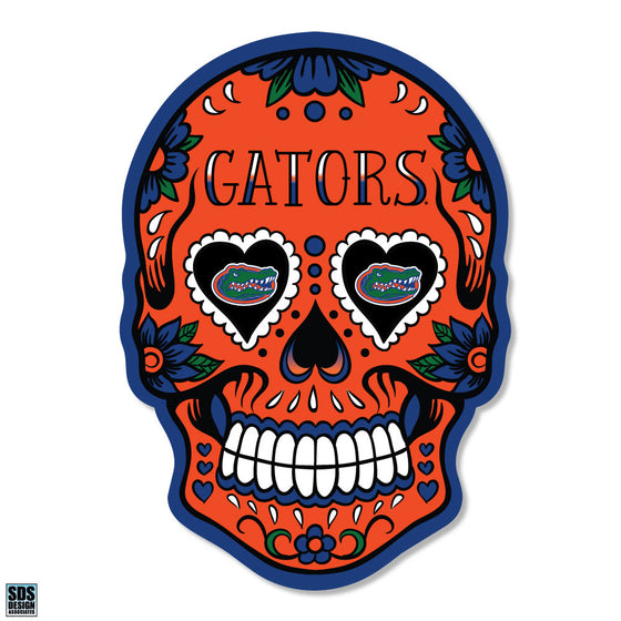 Florida Gators Sugar Skull Vinyl Decal (Orange)