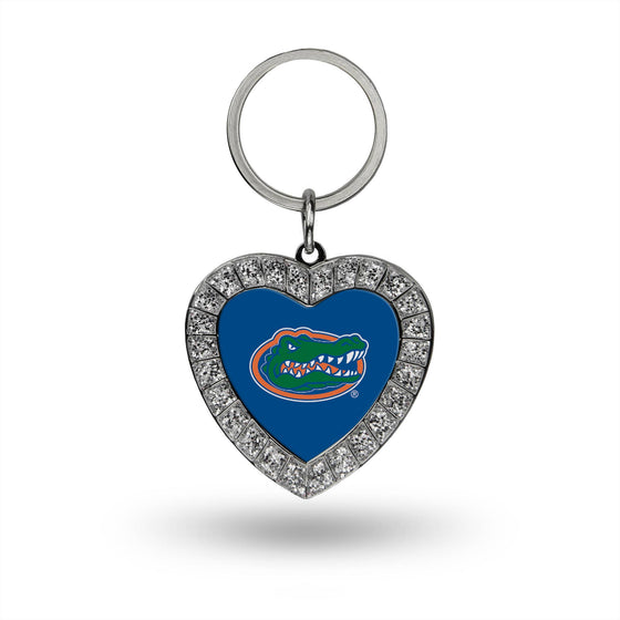 NCAA Florida Gators Rhinestone Heart Keychain