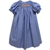 Florida Gators Smocked Royal Gingham Short Sleeve Bishop