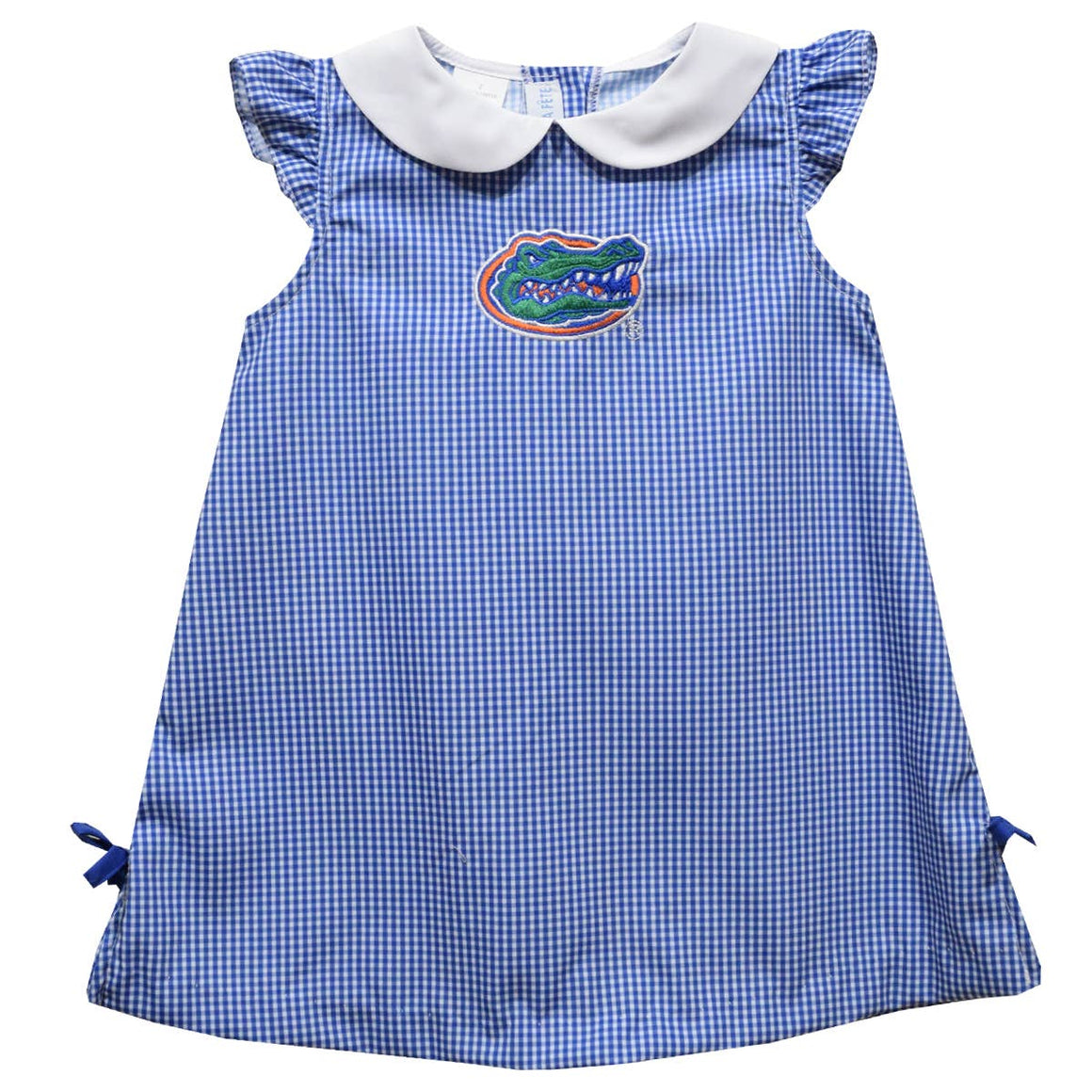 Florida Gators Embroidered Royal Gingham A Line Dress