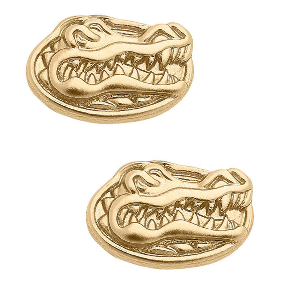 Florida Gator 24K Gold Plated Stud Earrings