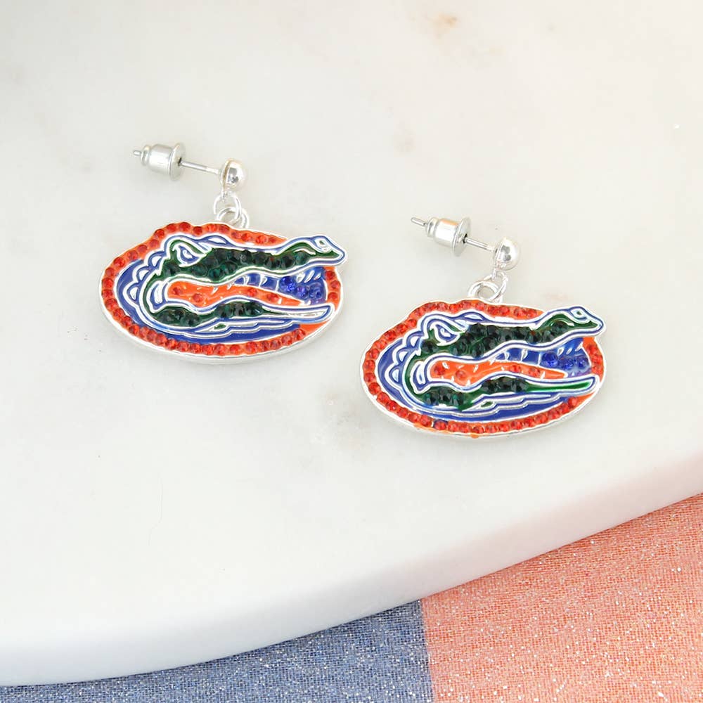 Florida Gators Crystal Gator Head Earrings