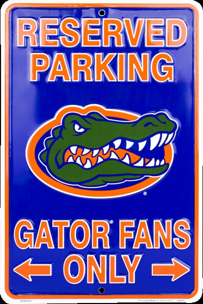 Florida Gators 8"x12" Metal Reserved Parking Sign